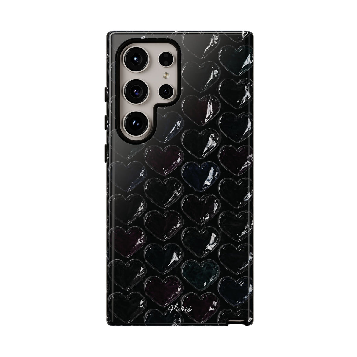 Black Pop Hearts Tough Case