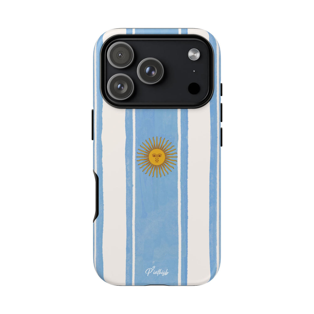Argentina Flag Tough Phone Case – Blue White Striped Sun Protector