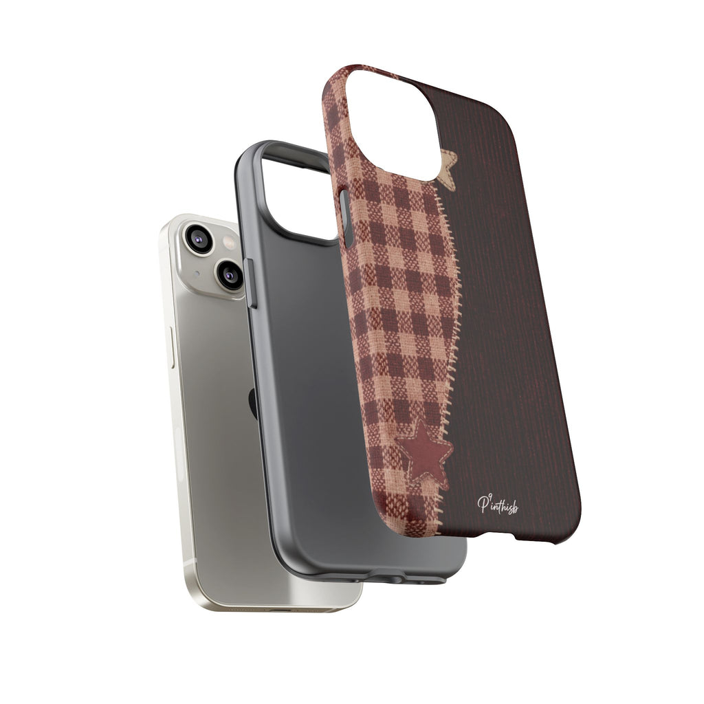 Rustic Plaid Stars Phone Case