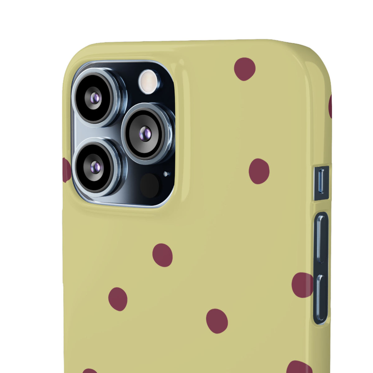 Yellow & Burgundy Polka Dot Snap Phone Case