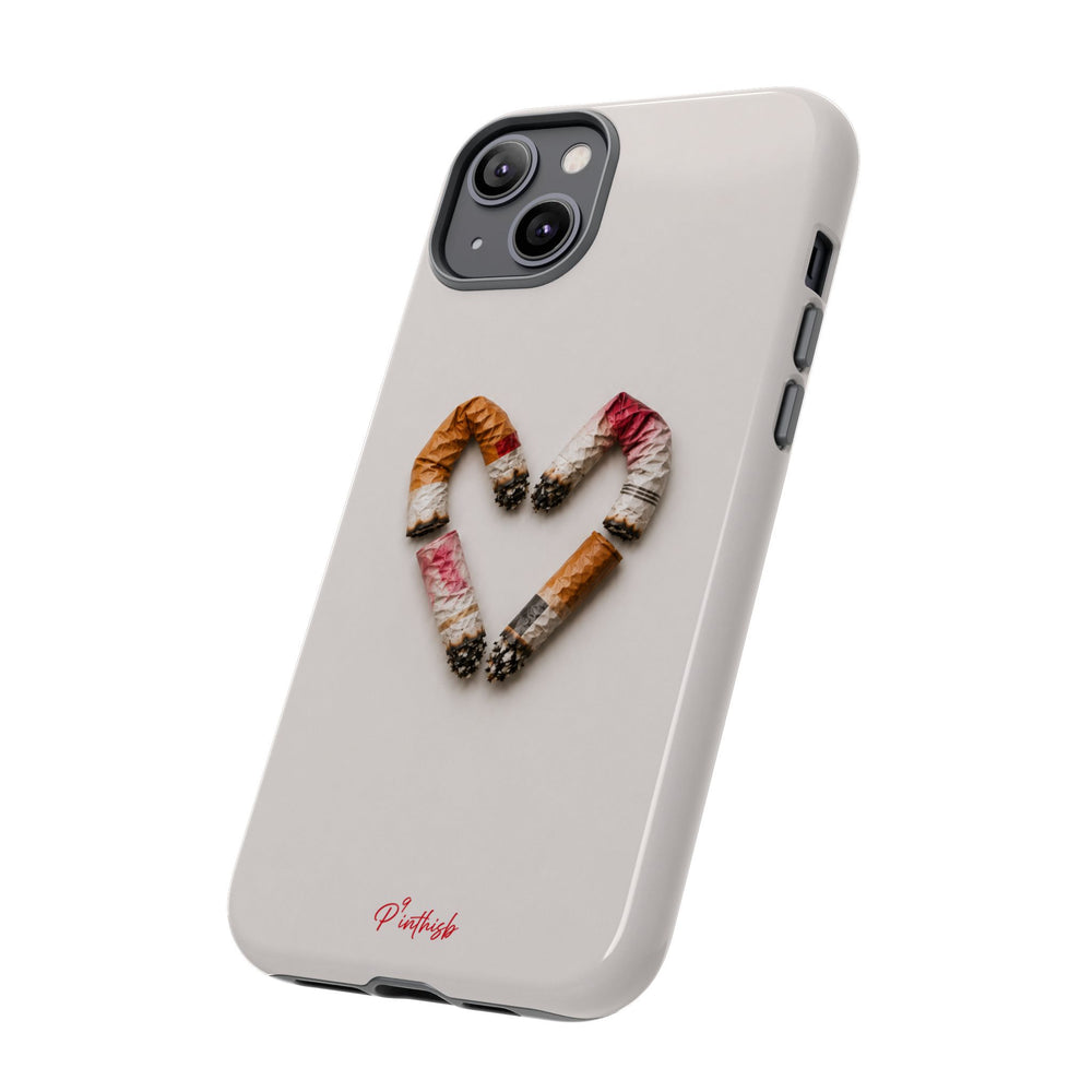 Cigarette Butts Heart Tough Case
