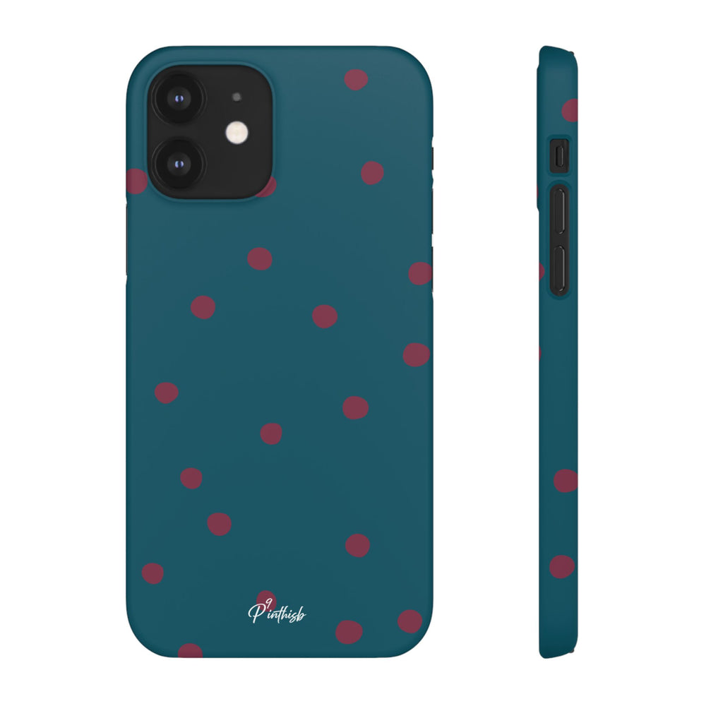 Teal & Burgundy Polka Dot Snap Phone Case