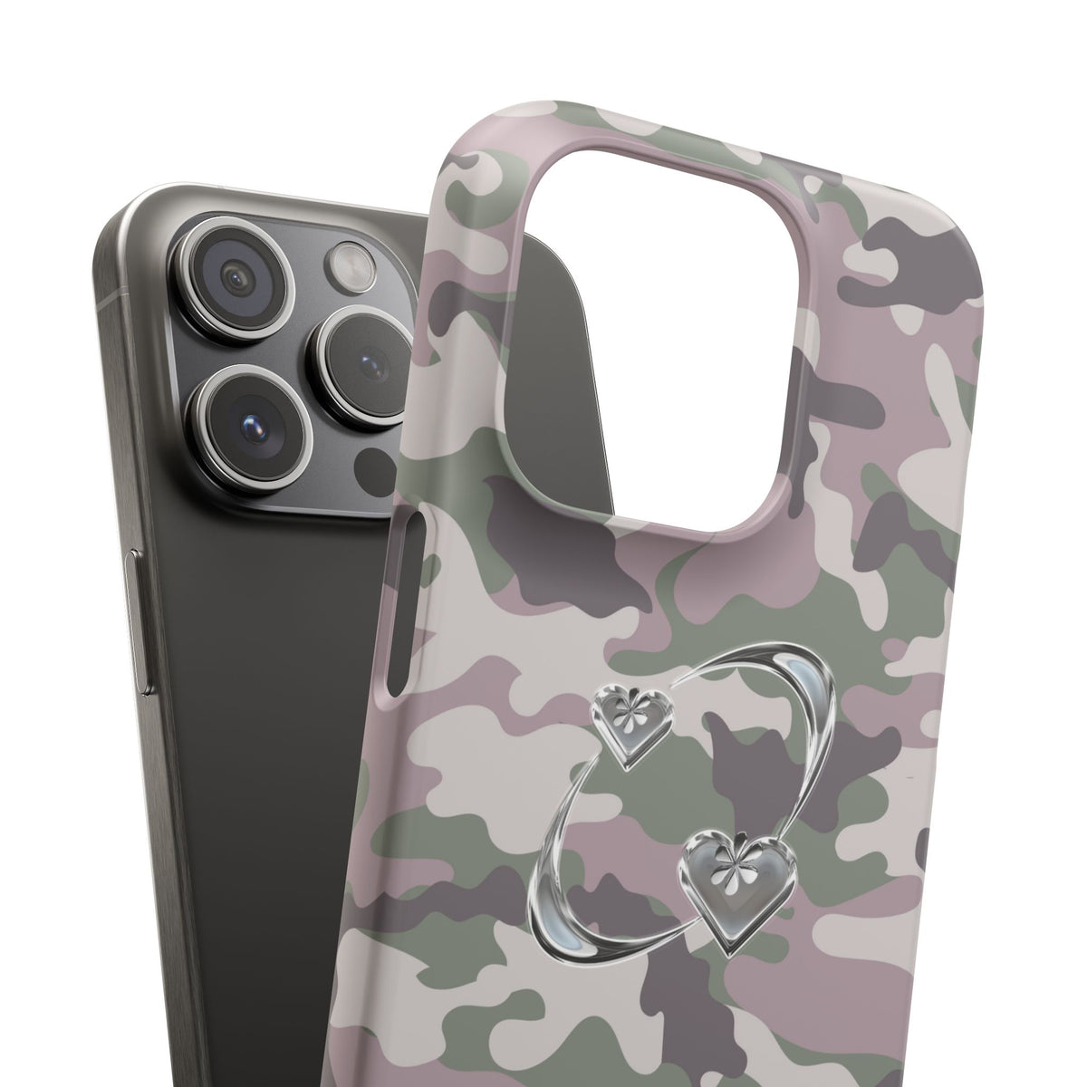 Camouflage Heart Snap Phone Case