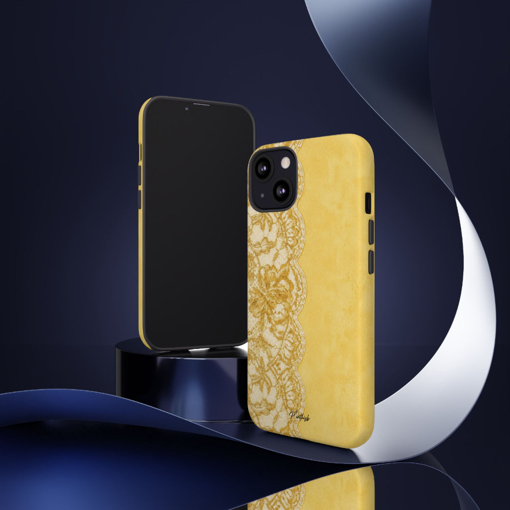 Yellow Vintage Lace Tough Case