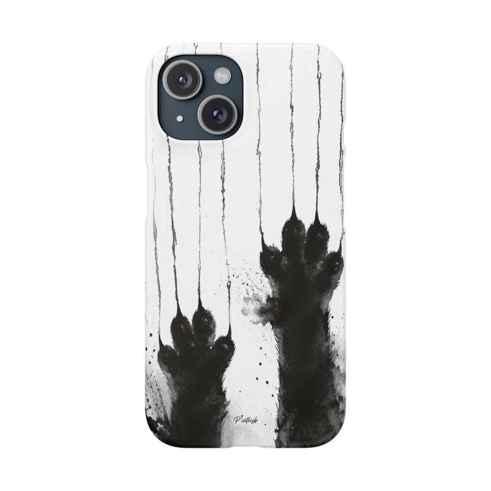 Black Ink Paw Print Snap Case