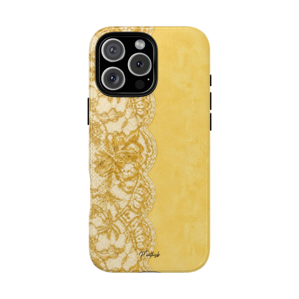 Yellow Vintage Lace Tough Case