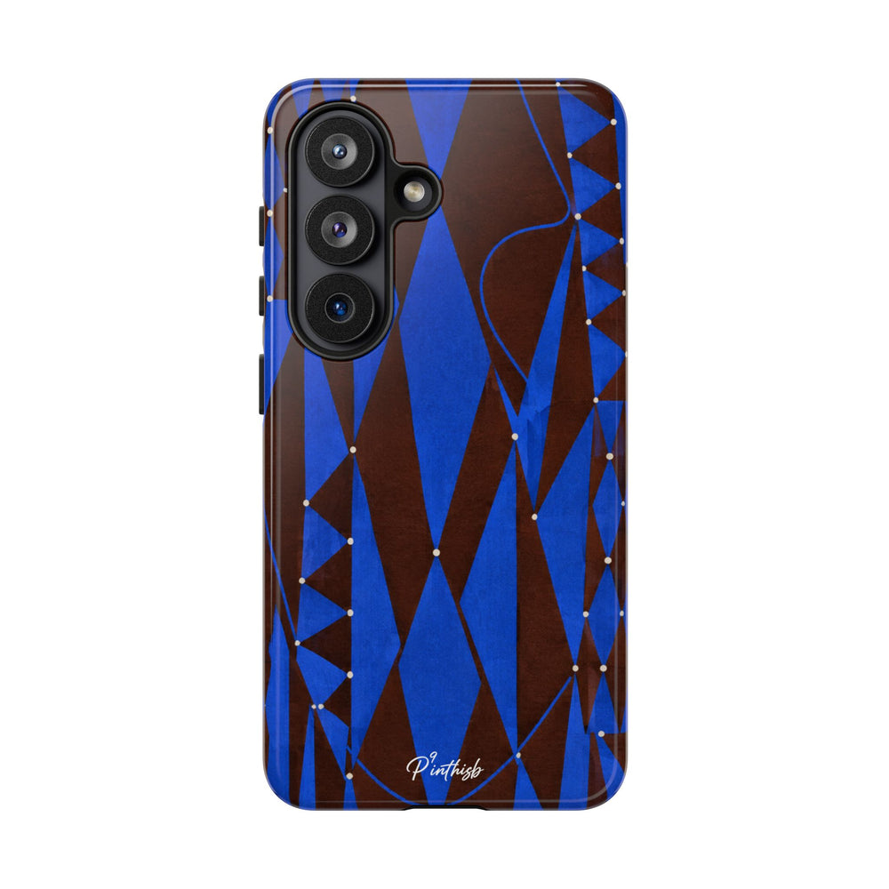 Geometric Blue Diamond Tough Phone Case