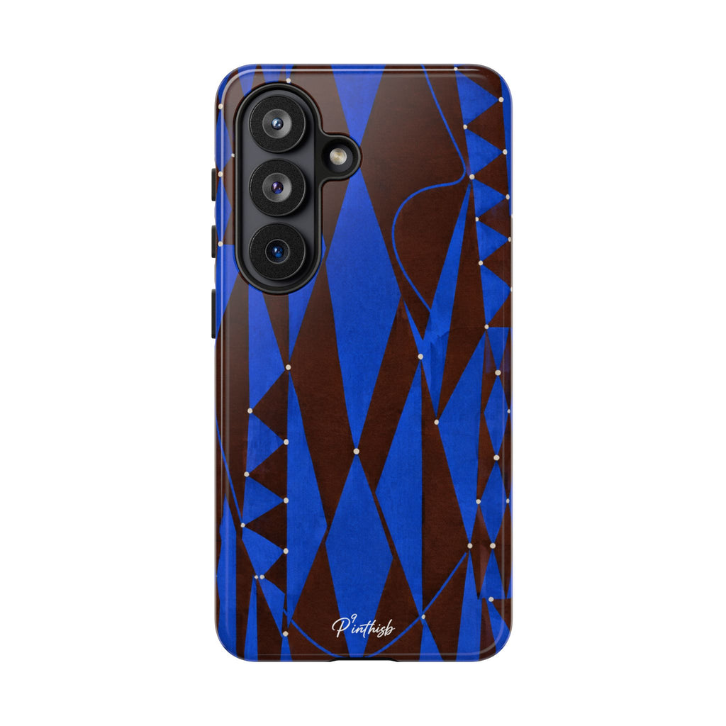 Geometric Blue Diamond Tough Phone Case