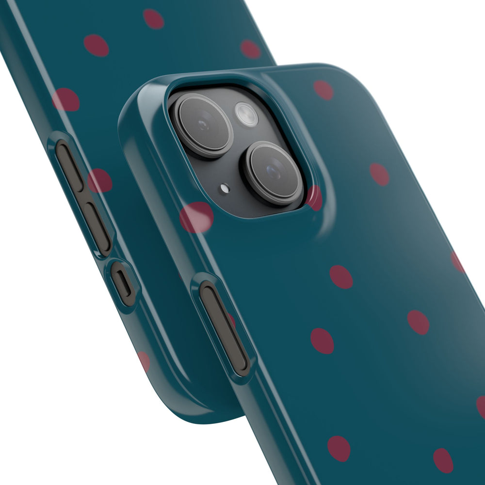 Teal & Burgundy Polka Dot Snap Phone Case