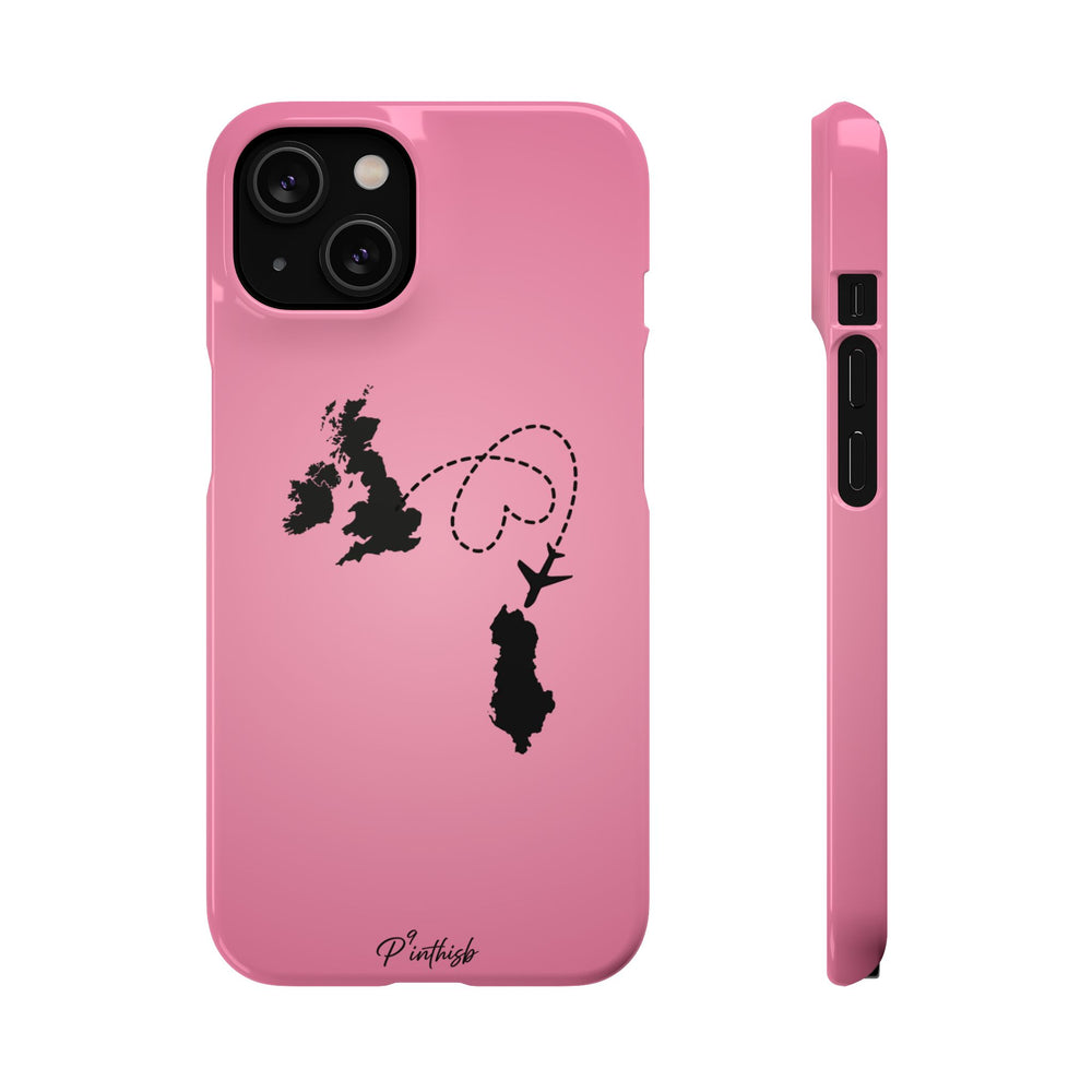 UK to Albania Pink Snap Phone Case