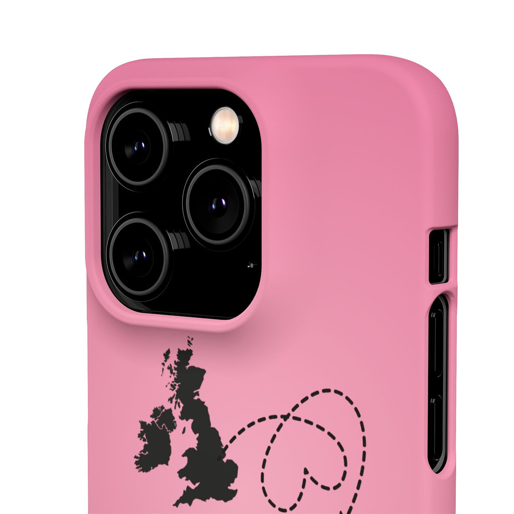 UK to Albania Pink Snap Phone Case