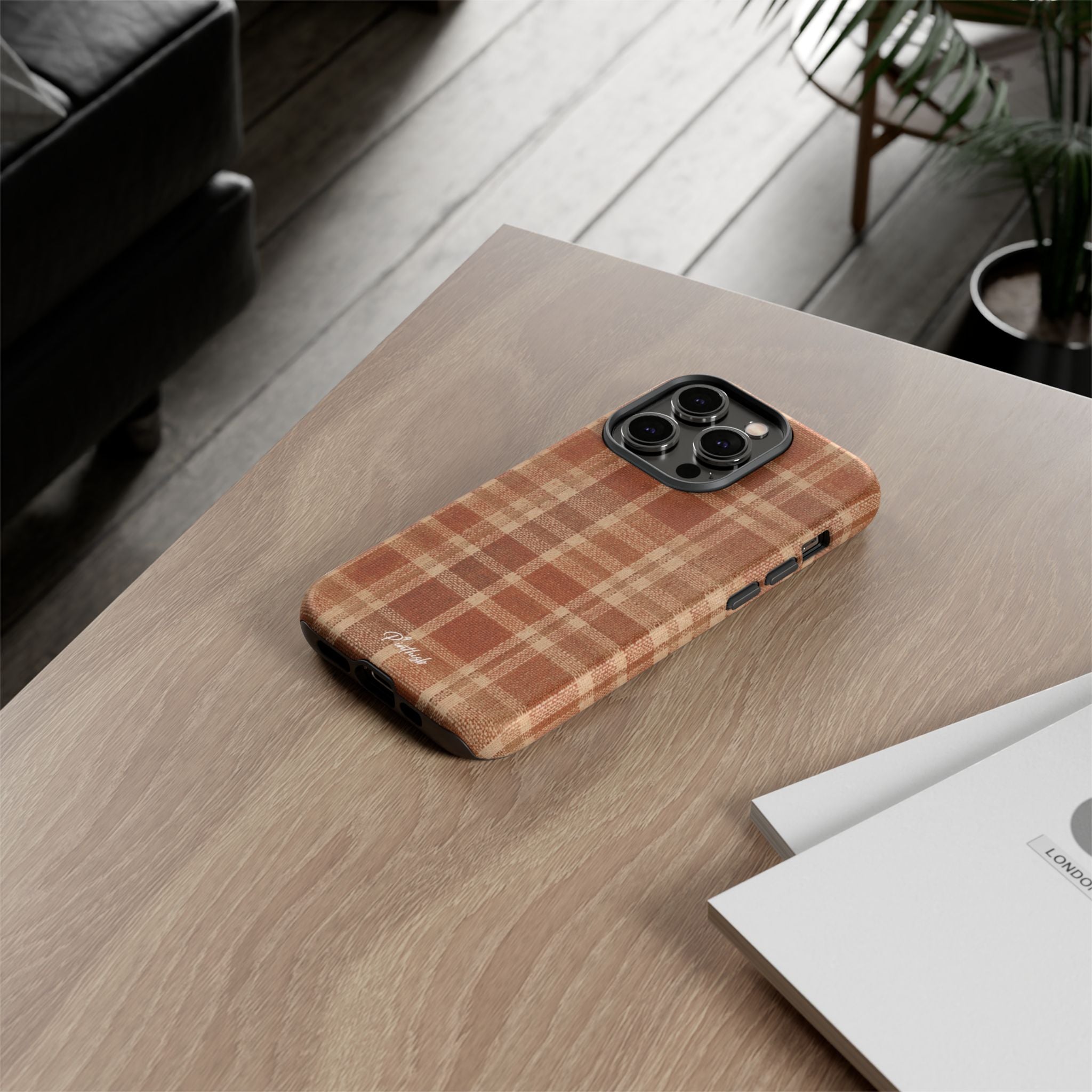 Rustic Brown Cozy Plaid Tough Case