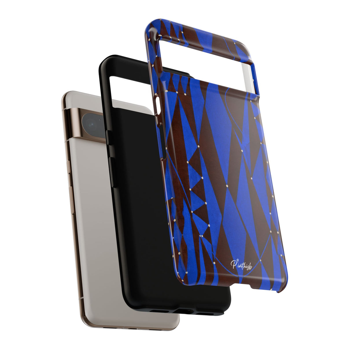 Geometric Blue Diamond Tough Phone Case