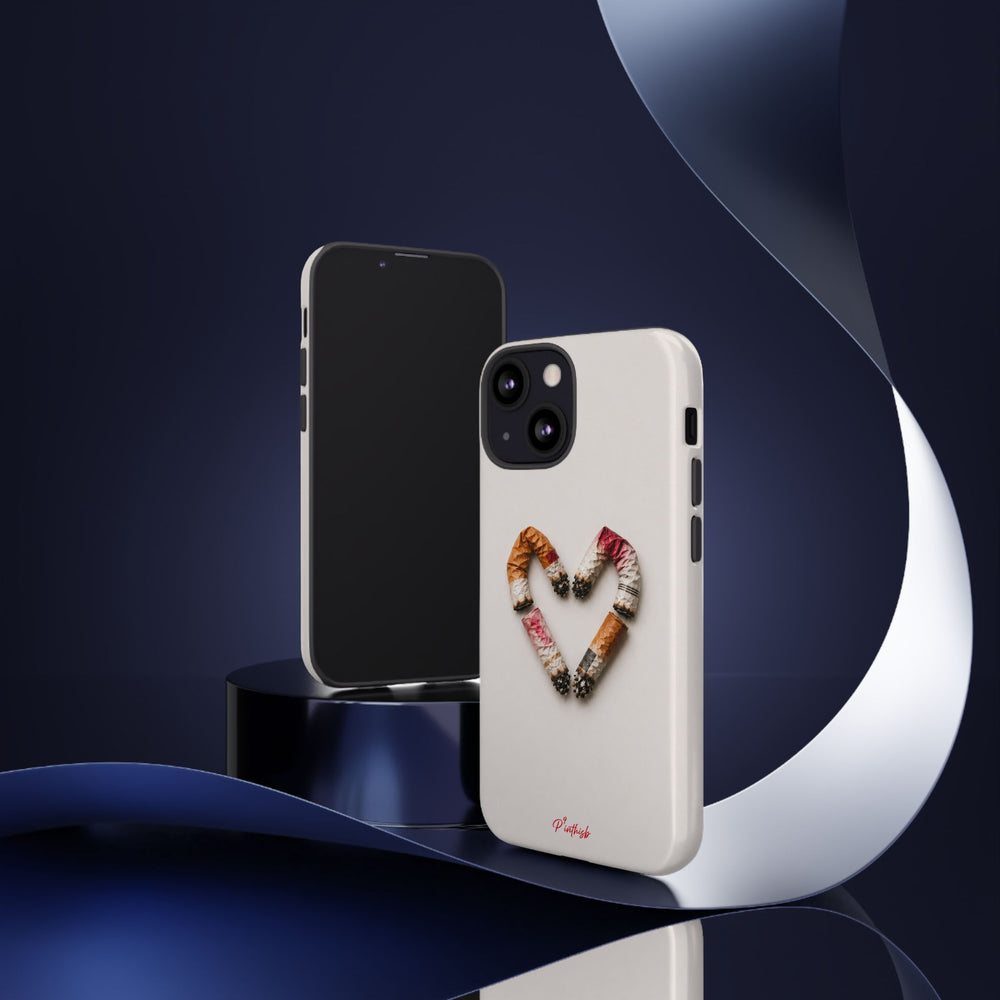 Cigarette Butts Heart Tough Case