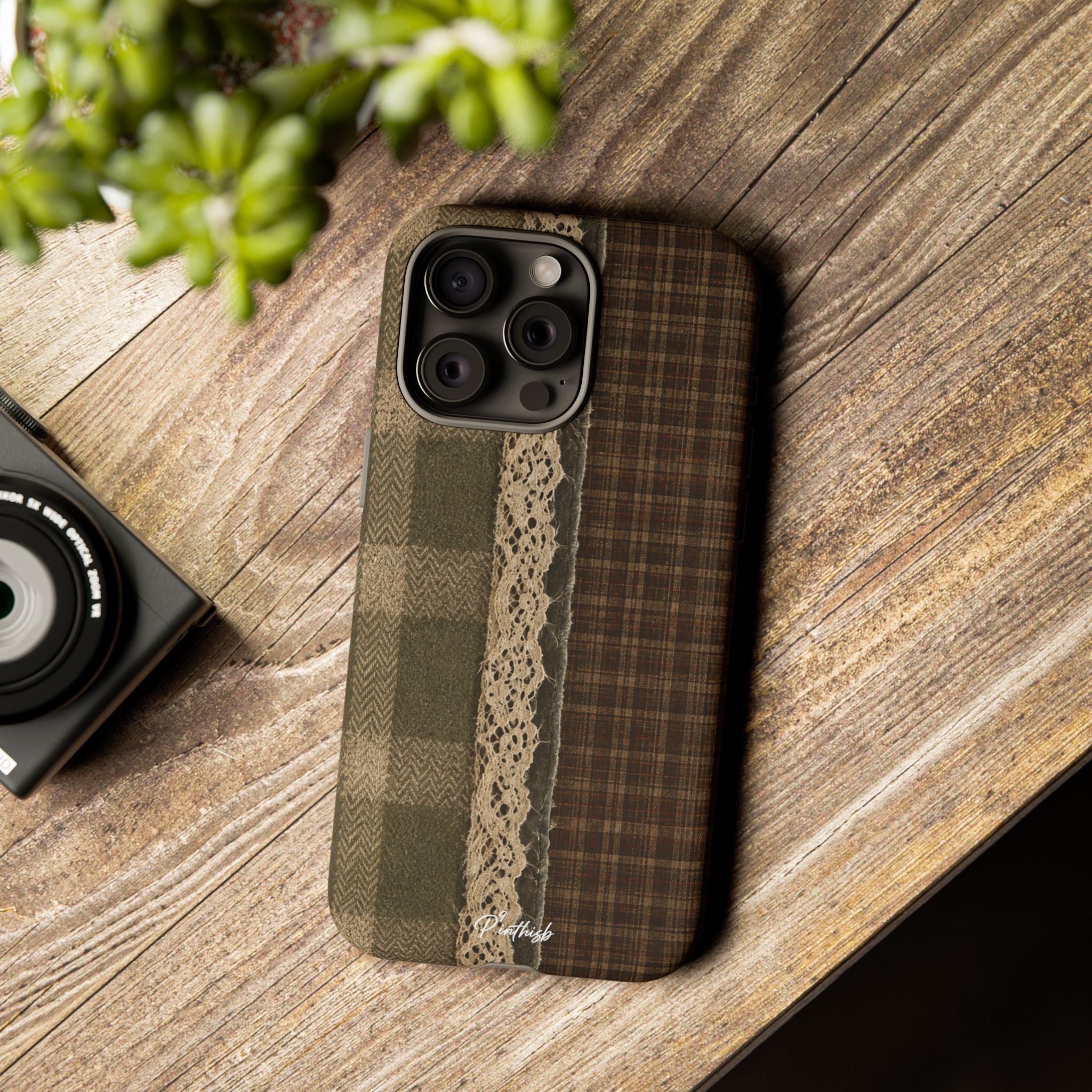 Plaid Lace Tough Phone Case