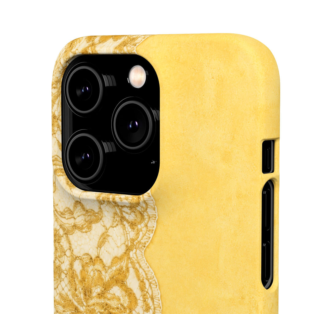 Yellow Vintage Lace Snap Case