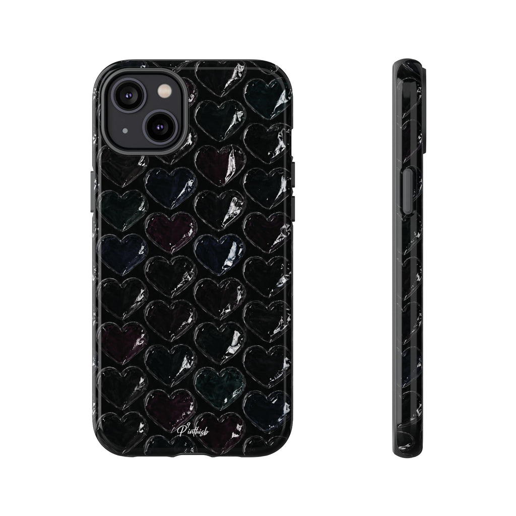 Black Pop Hearts Tough Case