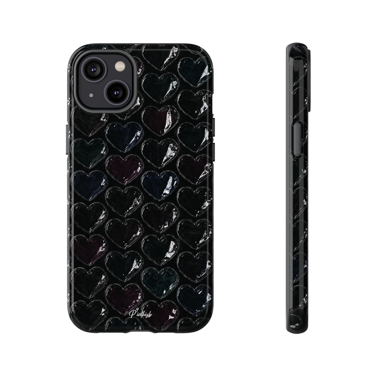 Black Pop Hearts Tough Case