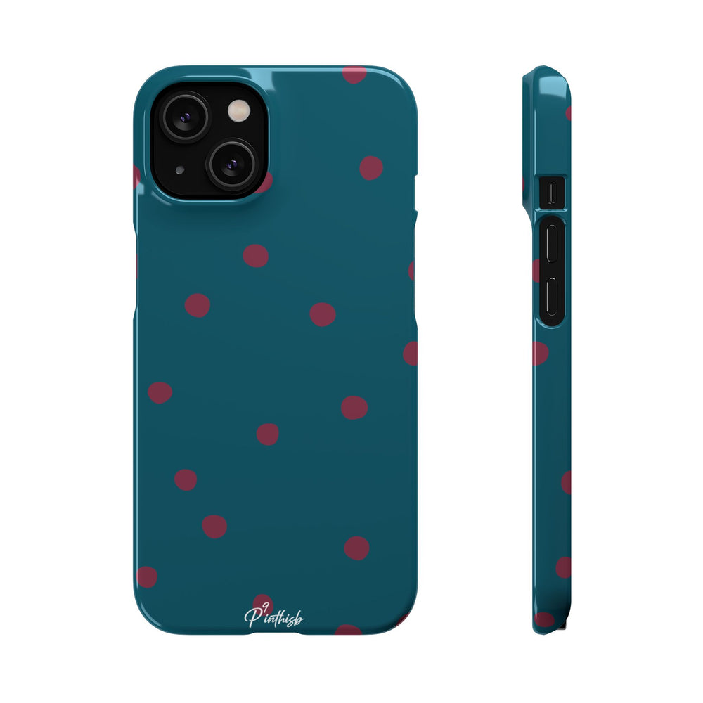 Teal & Burgundy Polka Dot Snap Phone Case