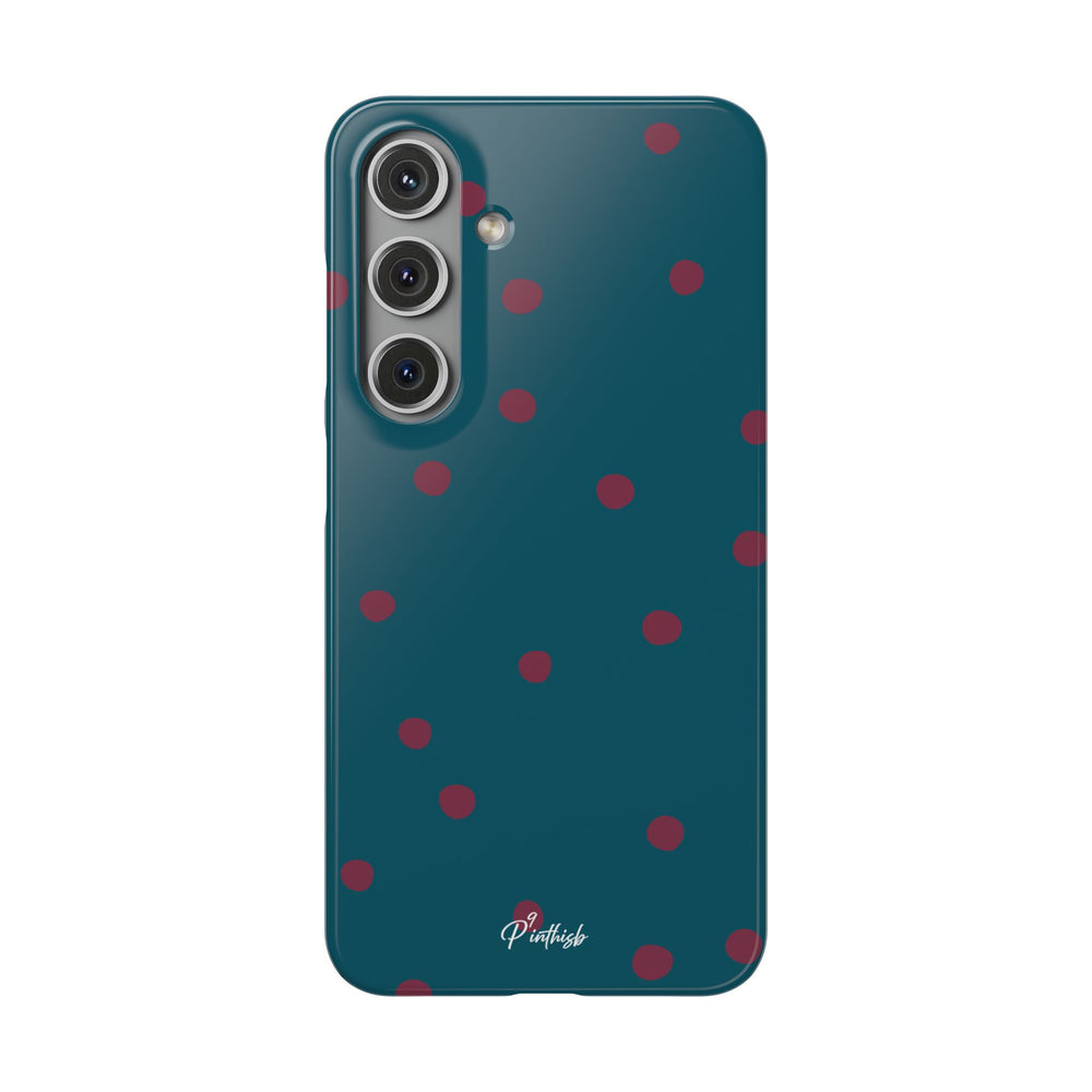 Teal & Burgundy Polka Dot Snap Phone Case