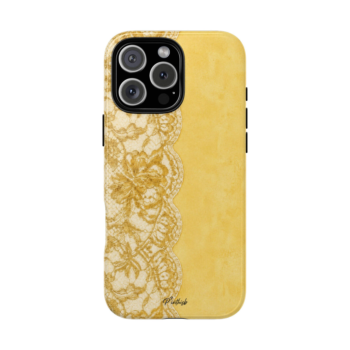 Yellow Vintage Lace Tough Case