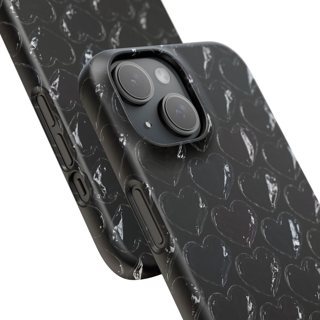 Black Pop Hearts Snap Case