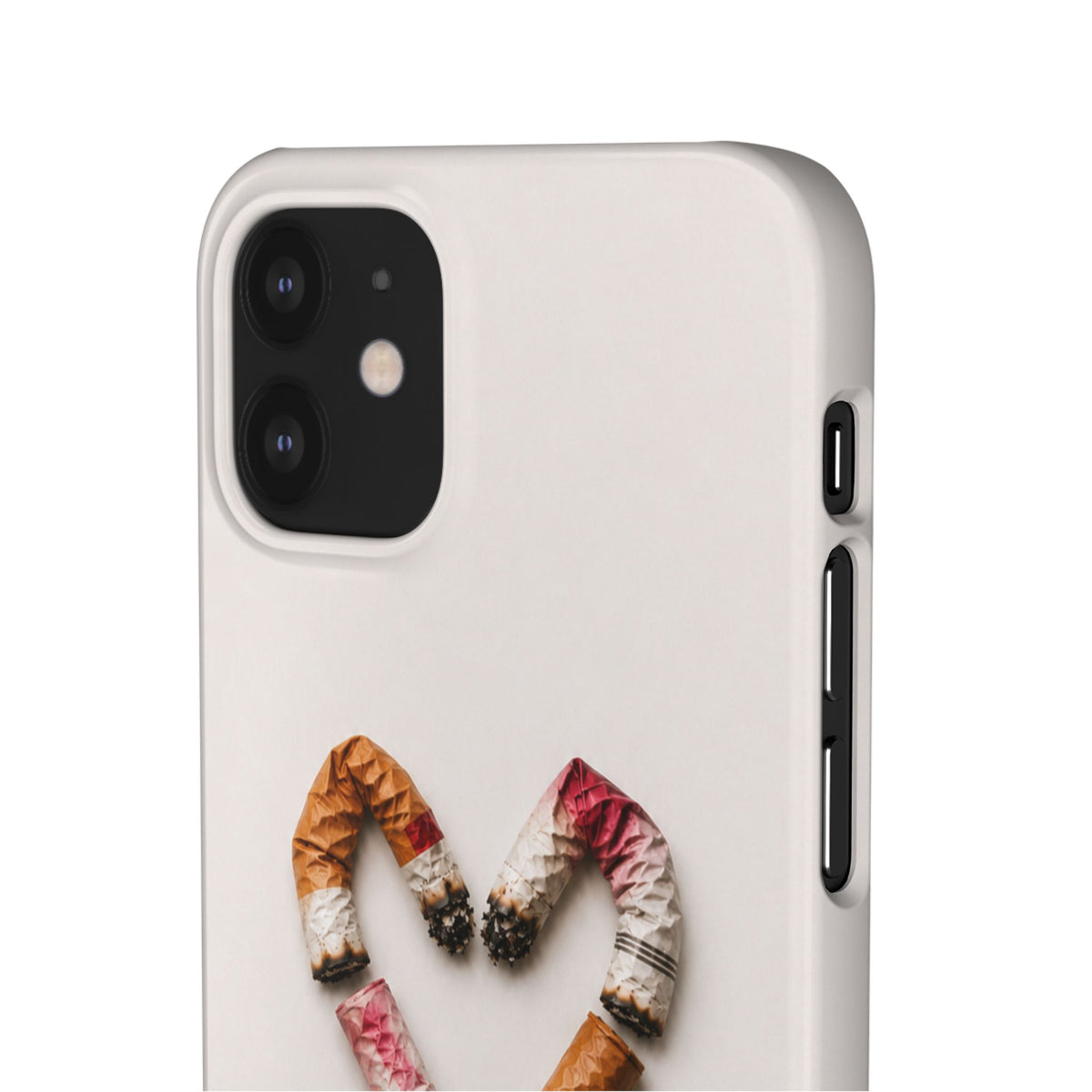 Cigarette Butts Heart Snap Case