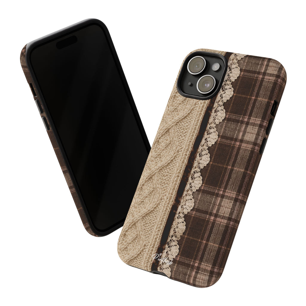 Cozy Plaid Knit Tough Phone Case