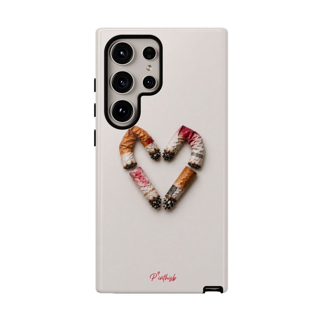 Cigarette Butts Heart Tough Case