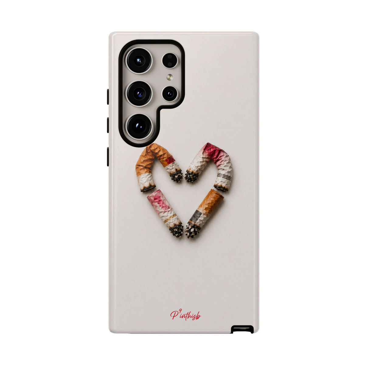 Cigarette Butts Heart Tough Case