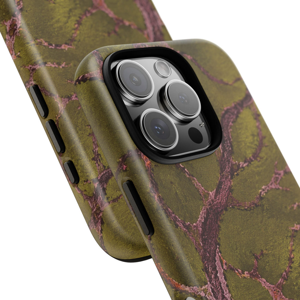 Olive & Rose Gold Tree Pattern Phone Case