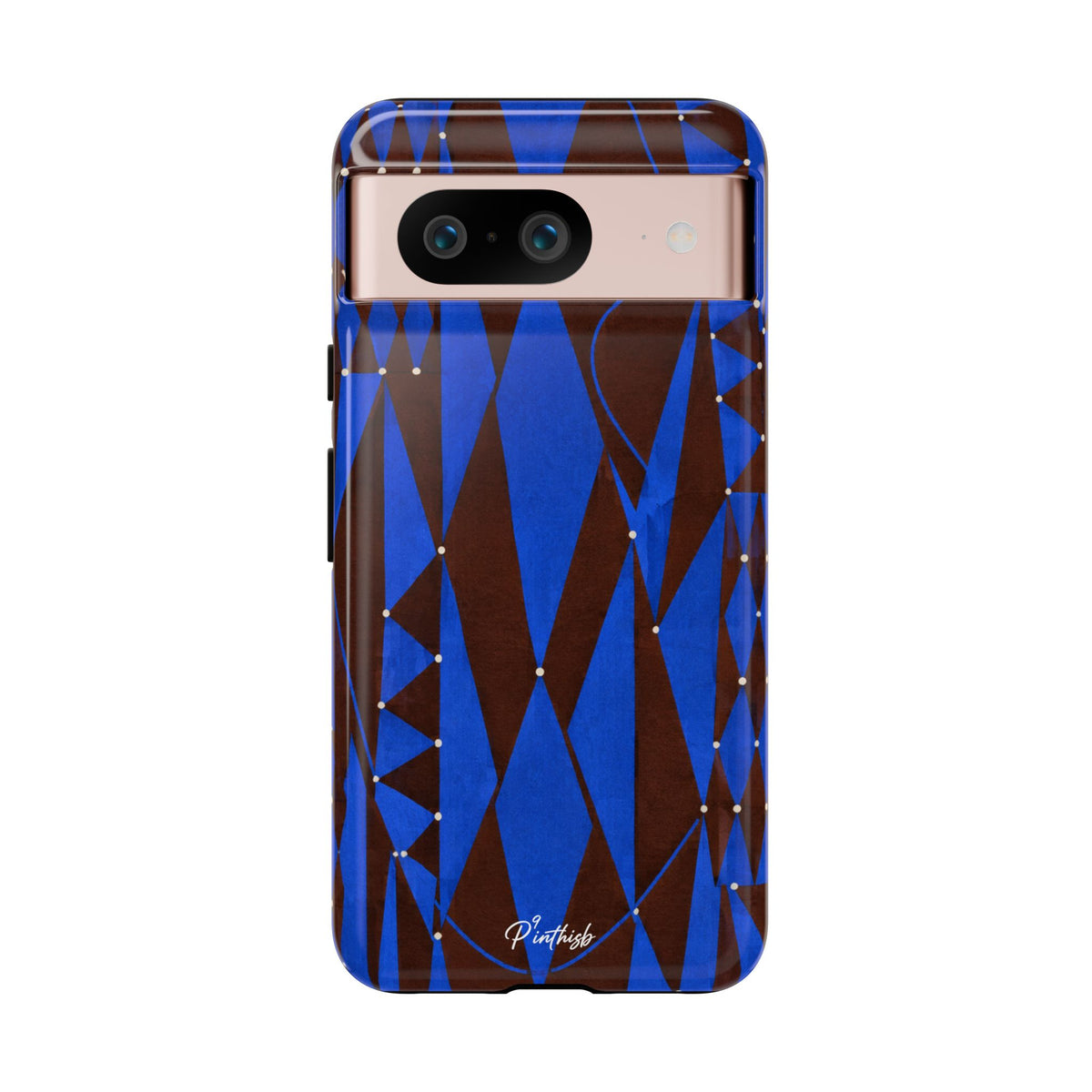 Geometric Blue Diamond Tough Phone Case