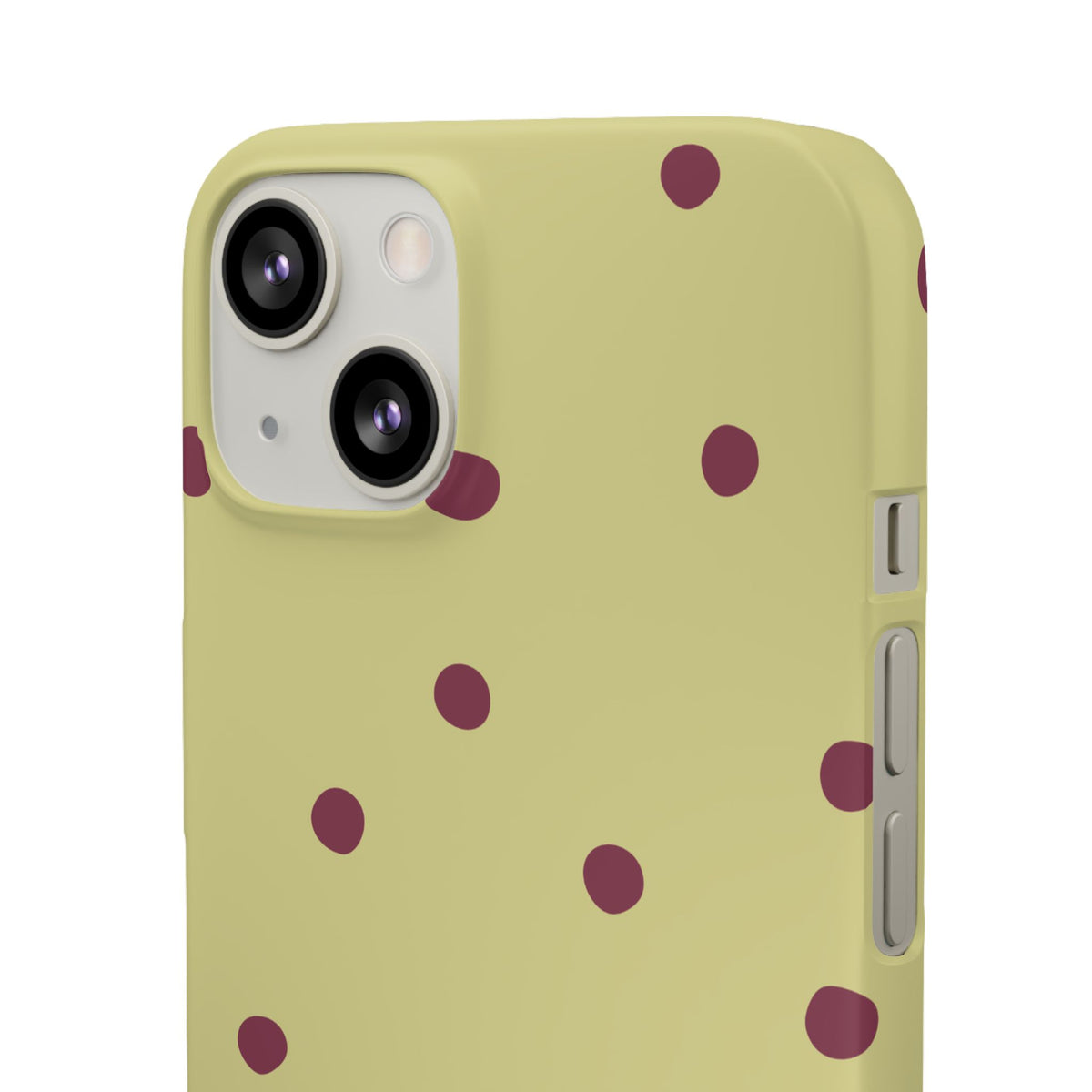 Yellow & Burgundy Polka Dot Snap Phone Case