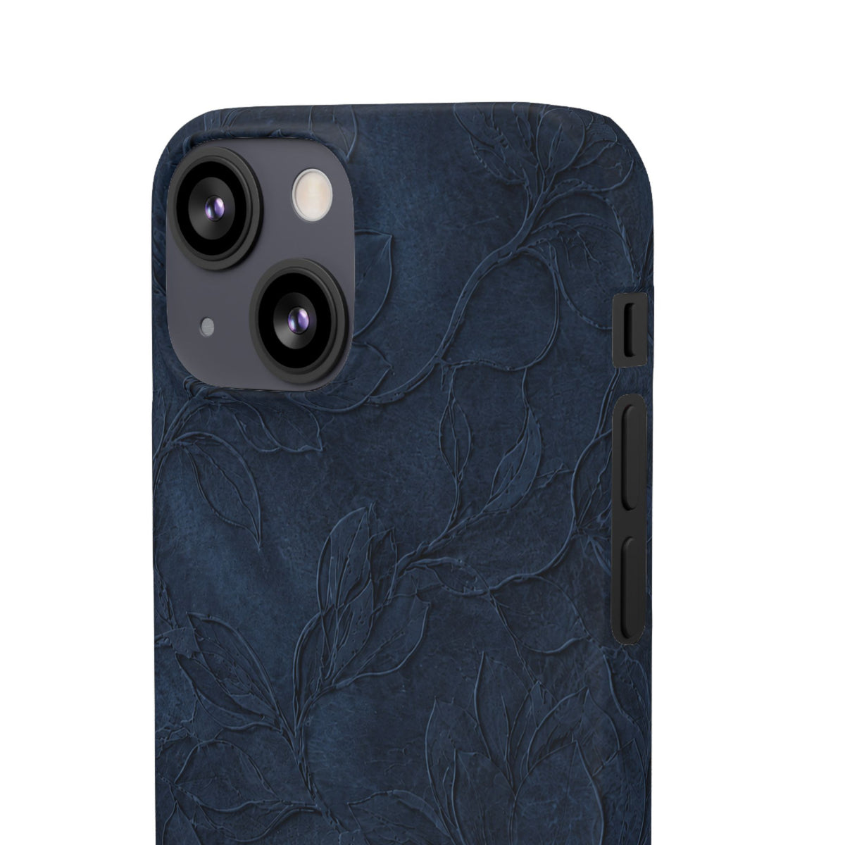 Navy Floral Textured Snap Case