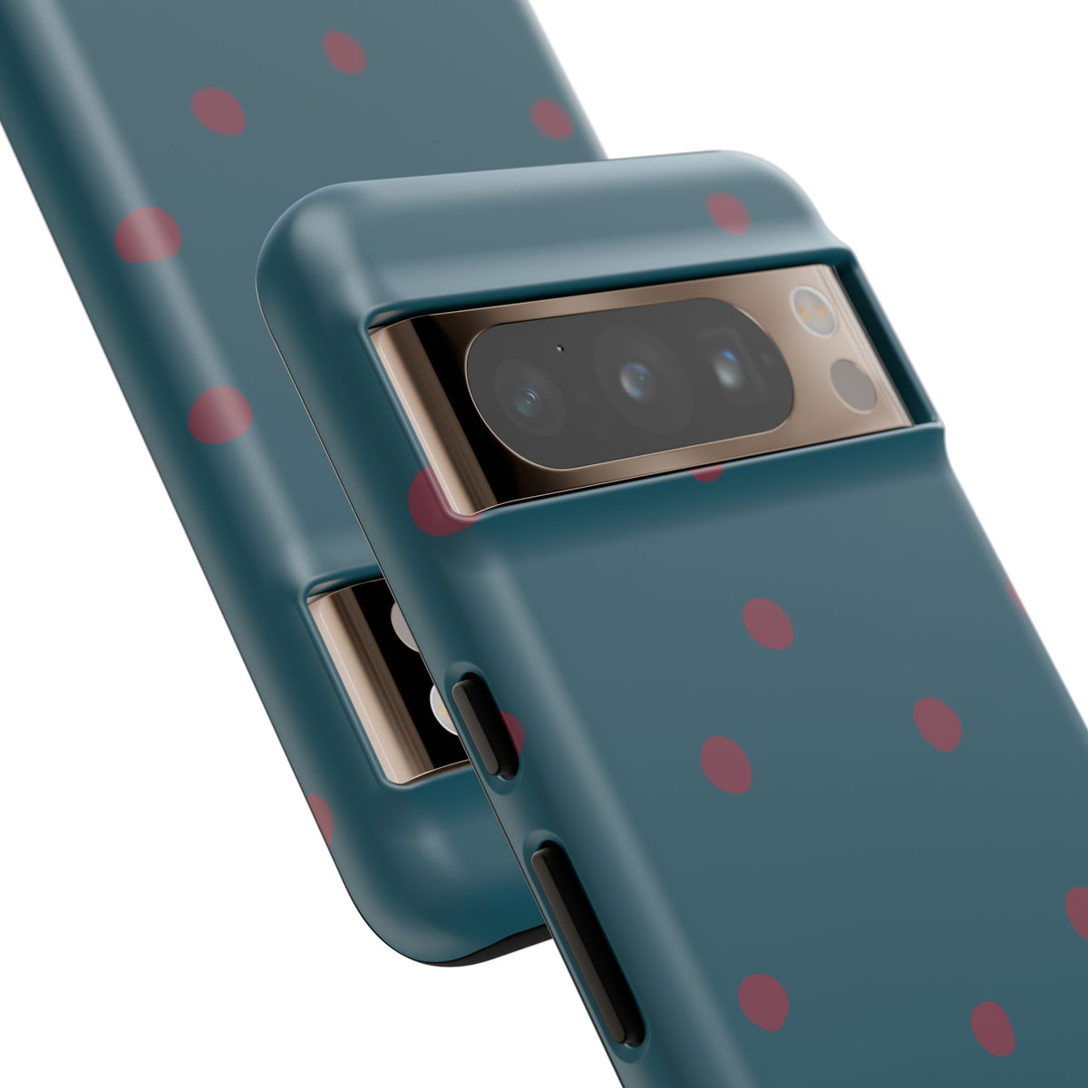 Teal & Burgundy Polka Dot Tough Phone Case