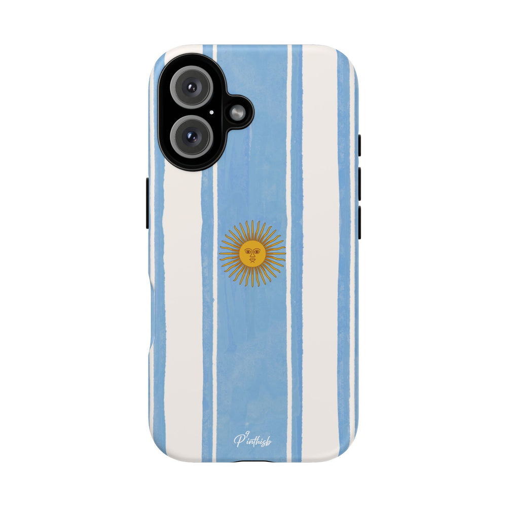 Argentina Flag Tough Phone Case – Blue White Striped Sun Protector