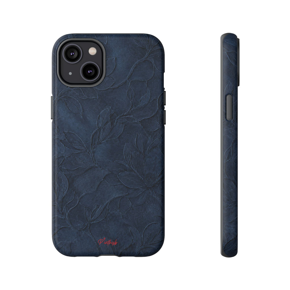 Navy Floral Textured Tough Case