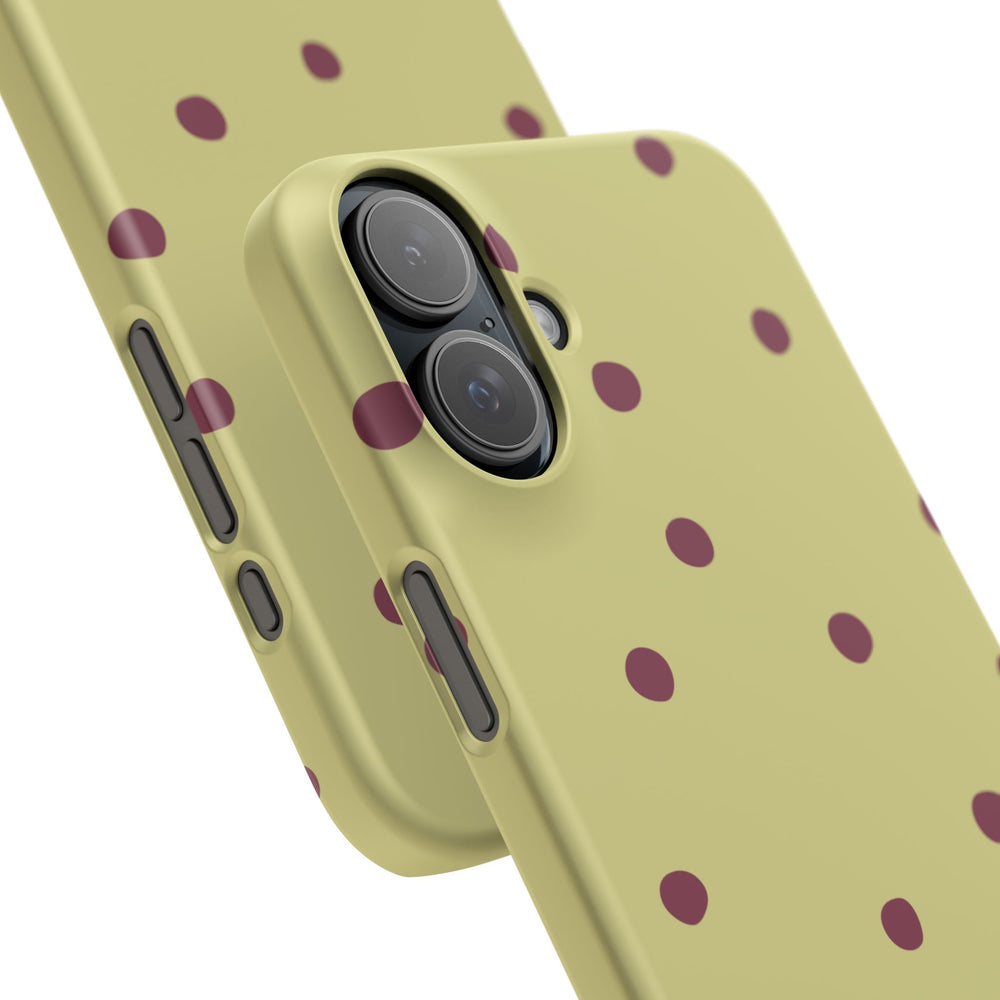 Yellow & Burgundy Polka Dot Snap Phone Case