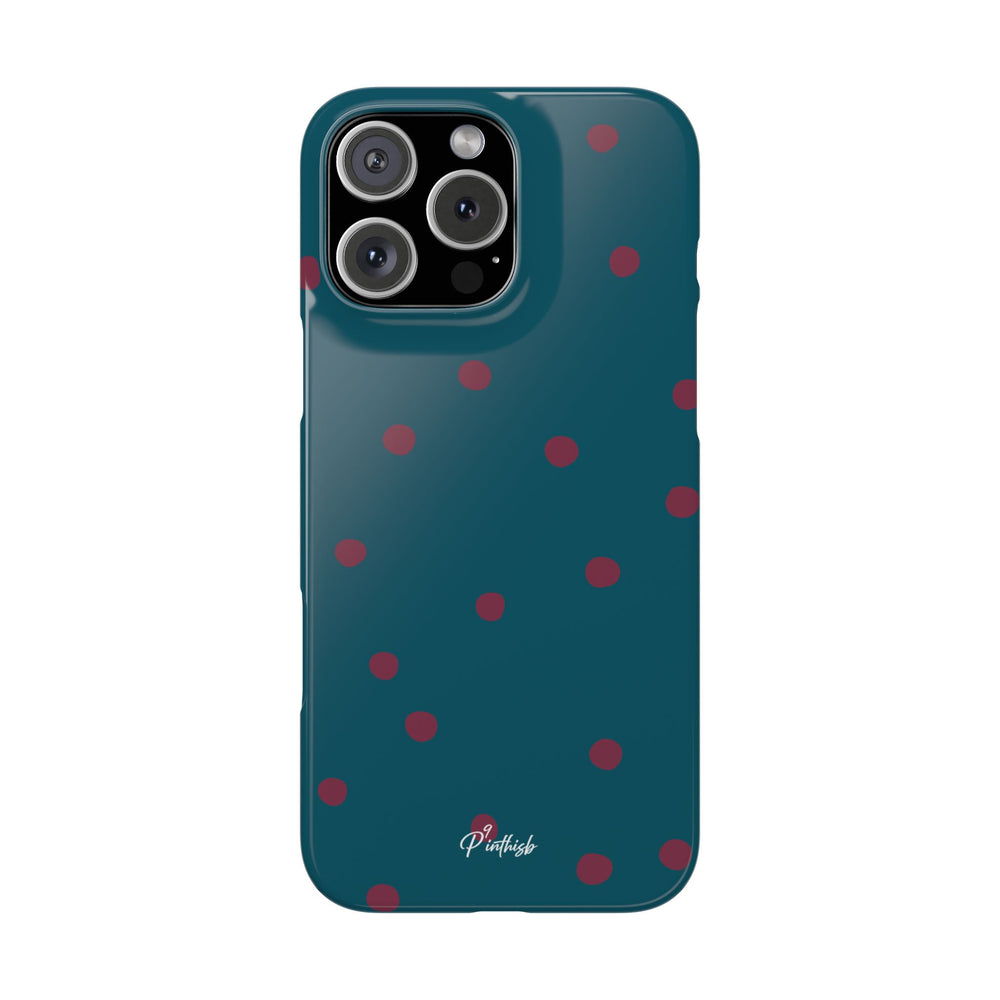 Teal & Burgundy Polka Dot Snap Phone Case