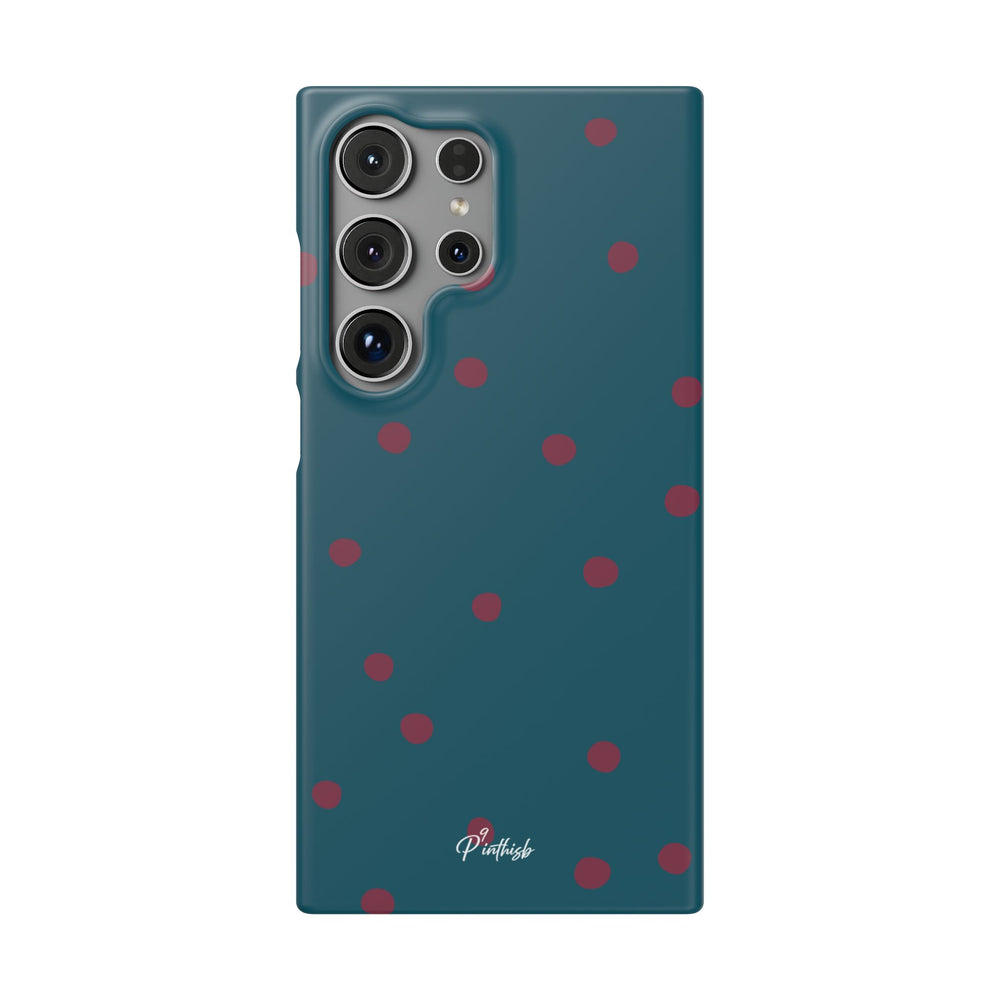 Teal & Burgundy Polka Dot Snap Phone Case