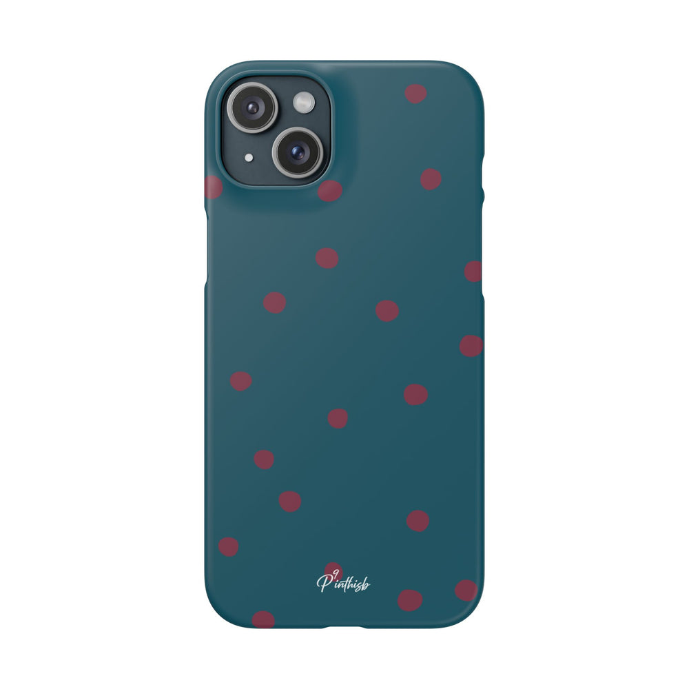 Teal & Burgundy Polka Dot Snap Phone Case