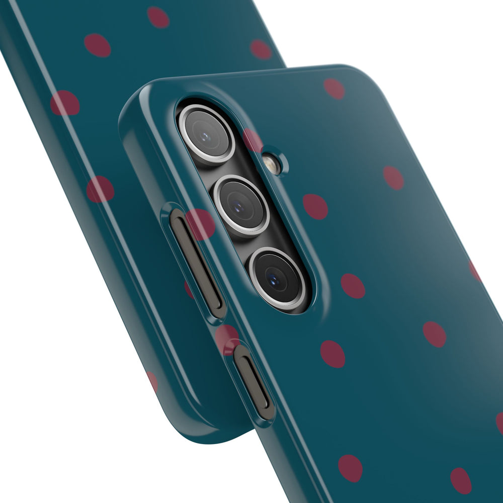 Teal & Burgundy Polka Dot Snap Phone Case