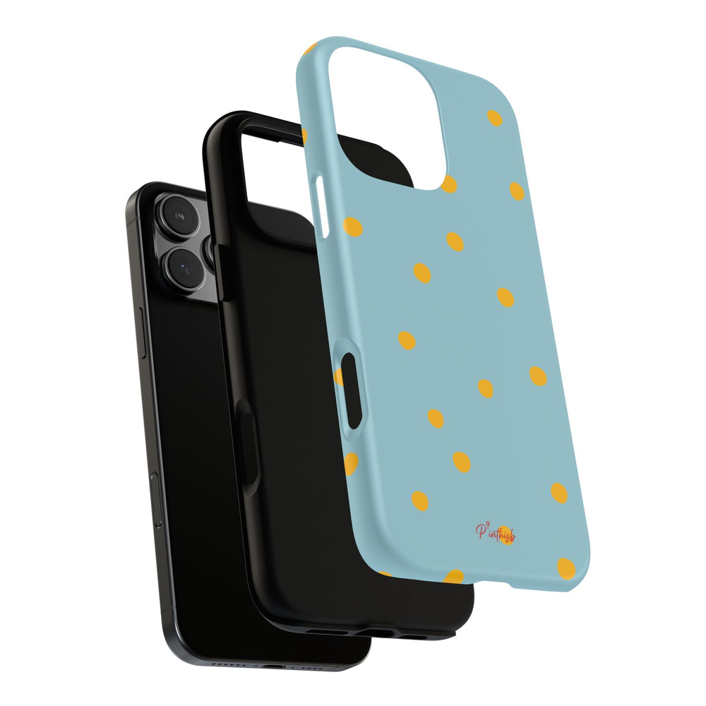 Blue & Yellow Polka Dot Tough Phone Case