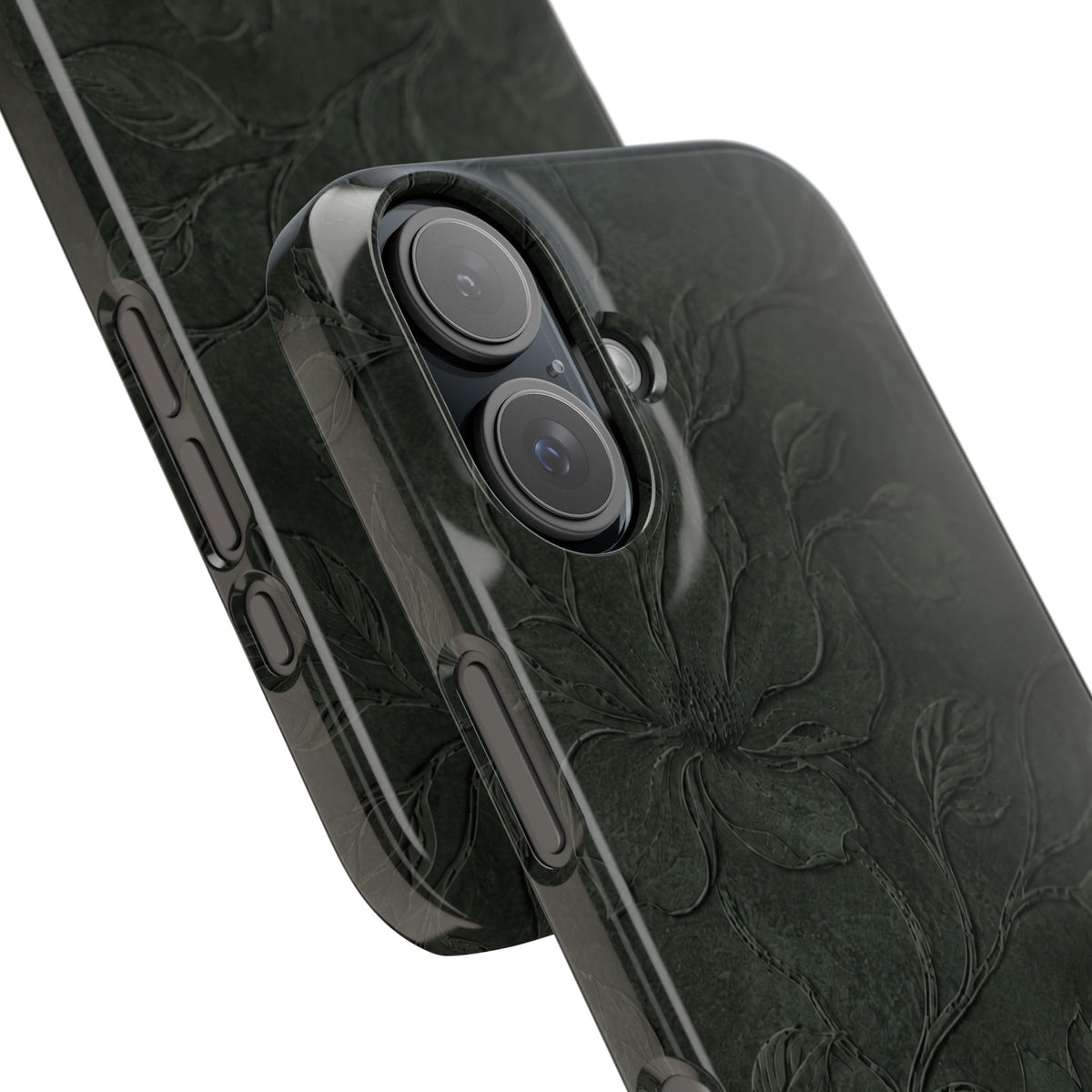 Dark Olive Floral Texture Snap Case