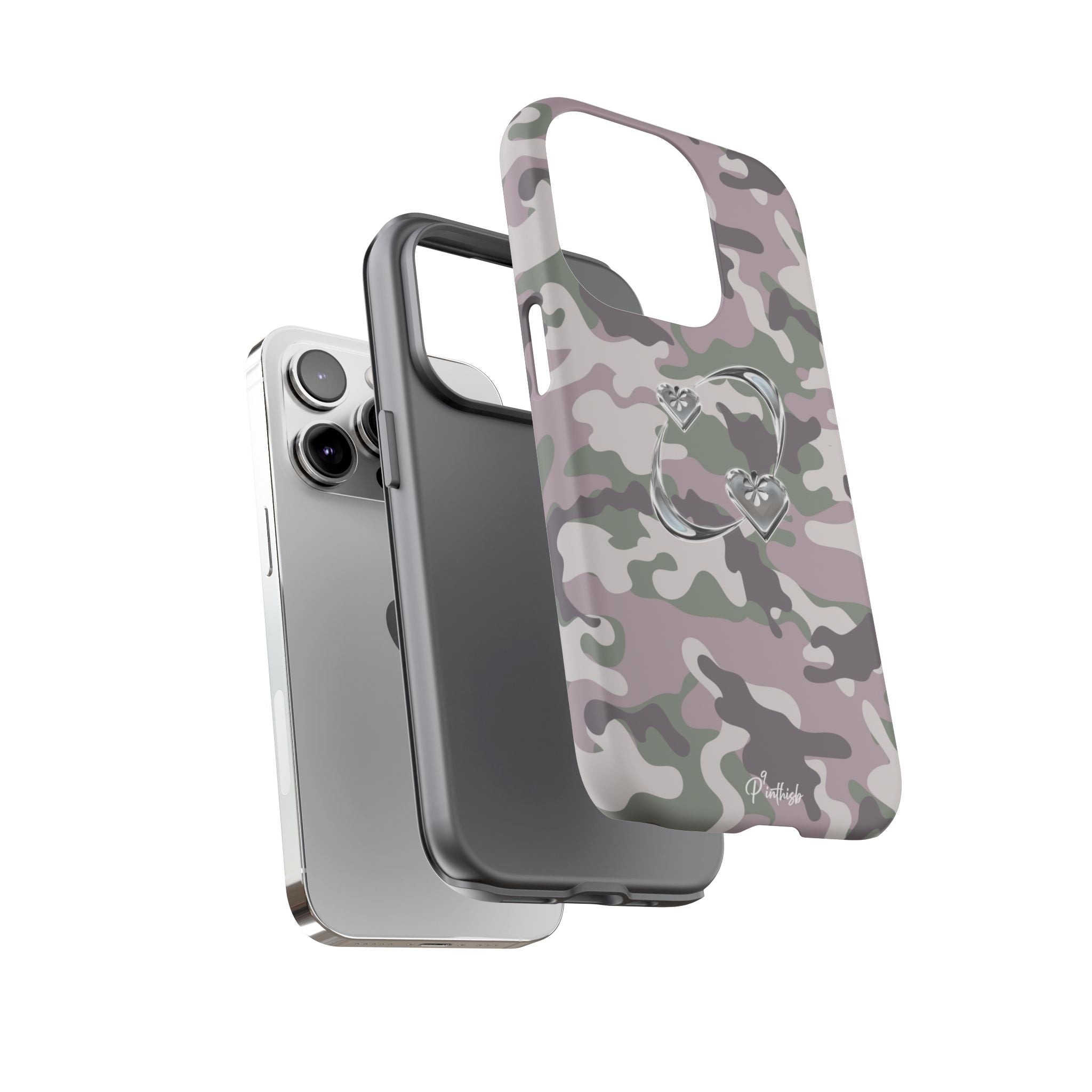 Camouflage Heart Tough Phone Case