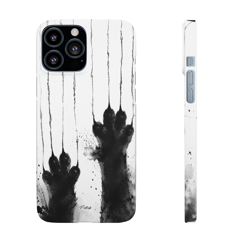 Black Ink Paw Print Snap Case