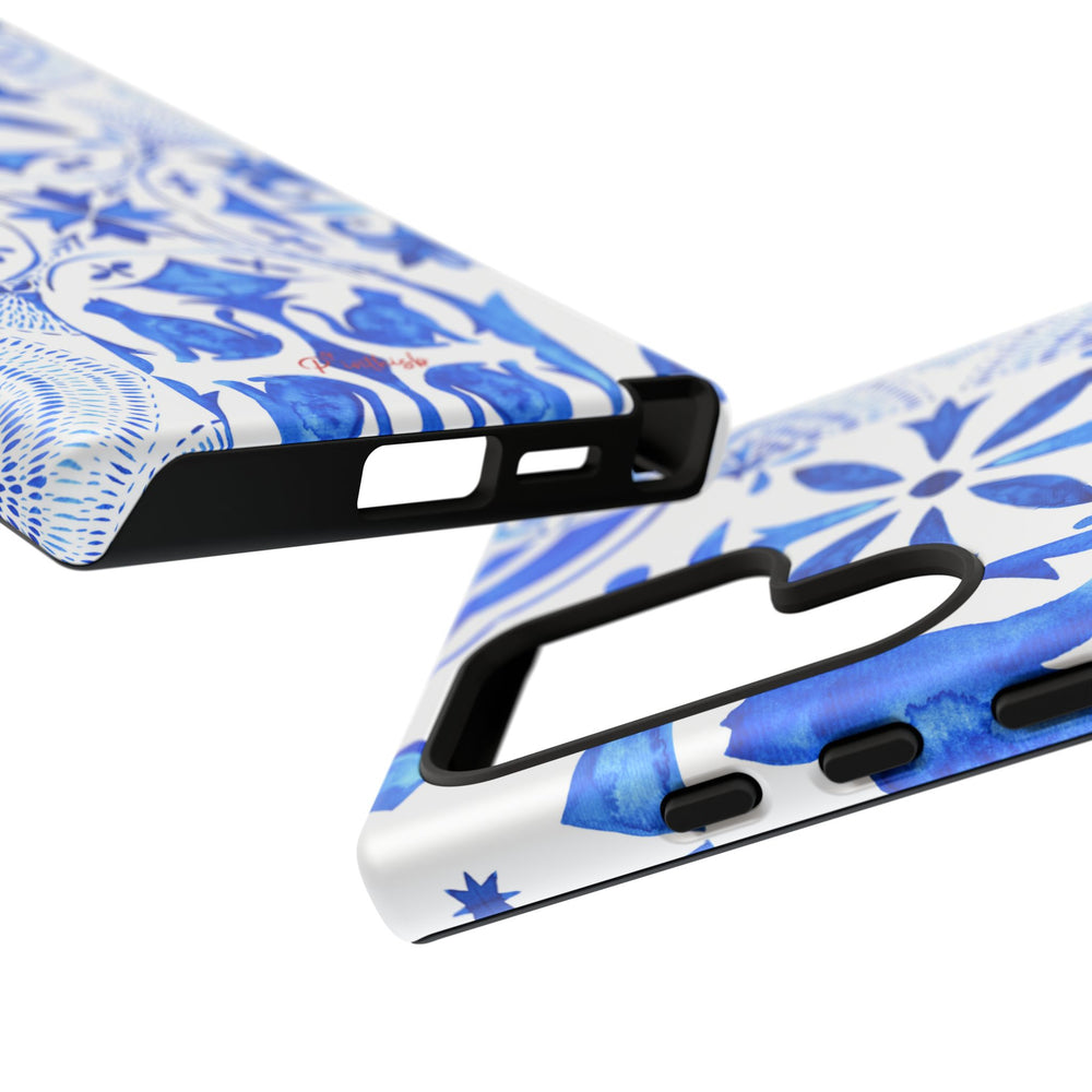Blue Tile Pattern Tough Phone Case