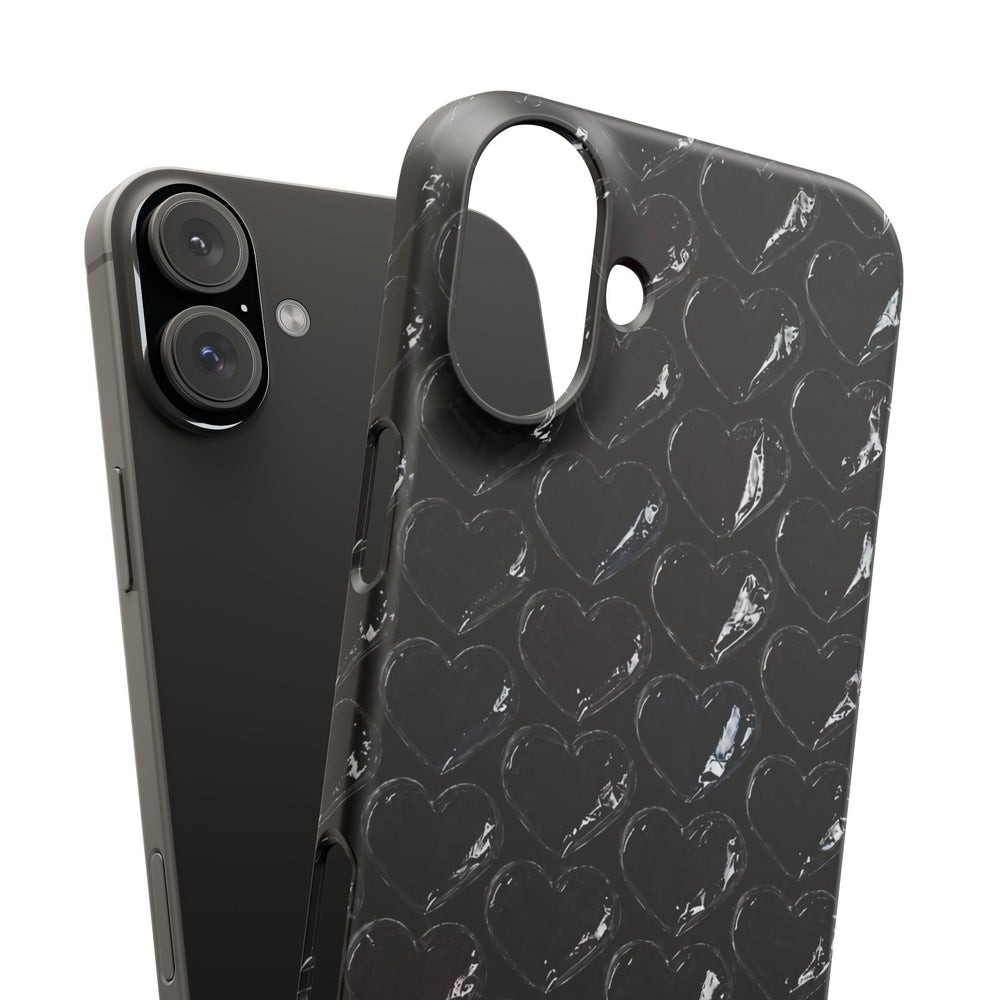 Black Pop Hearts Snap Case