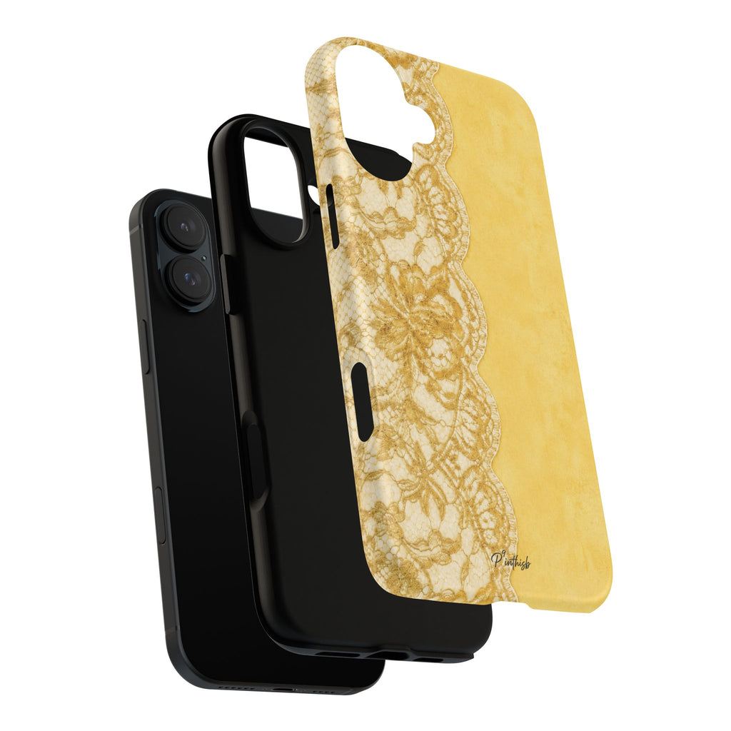 Yellow Vintage Lace Tough Case
