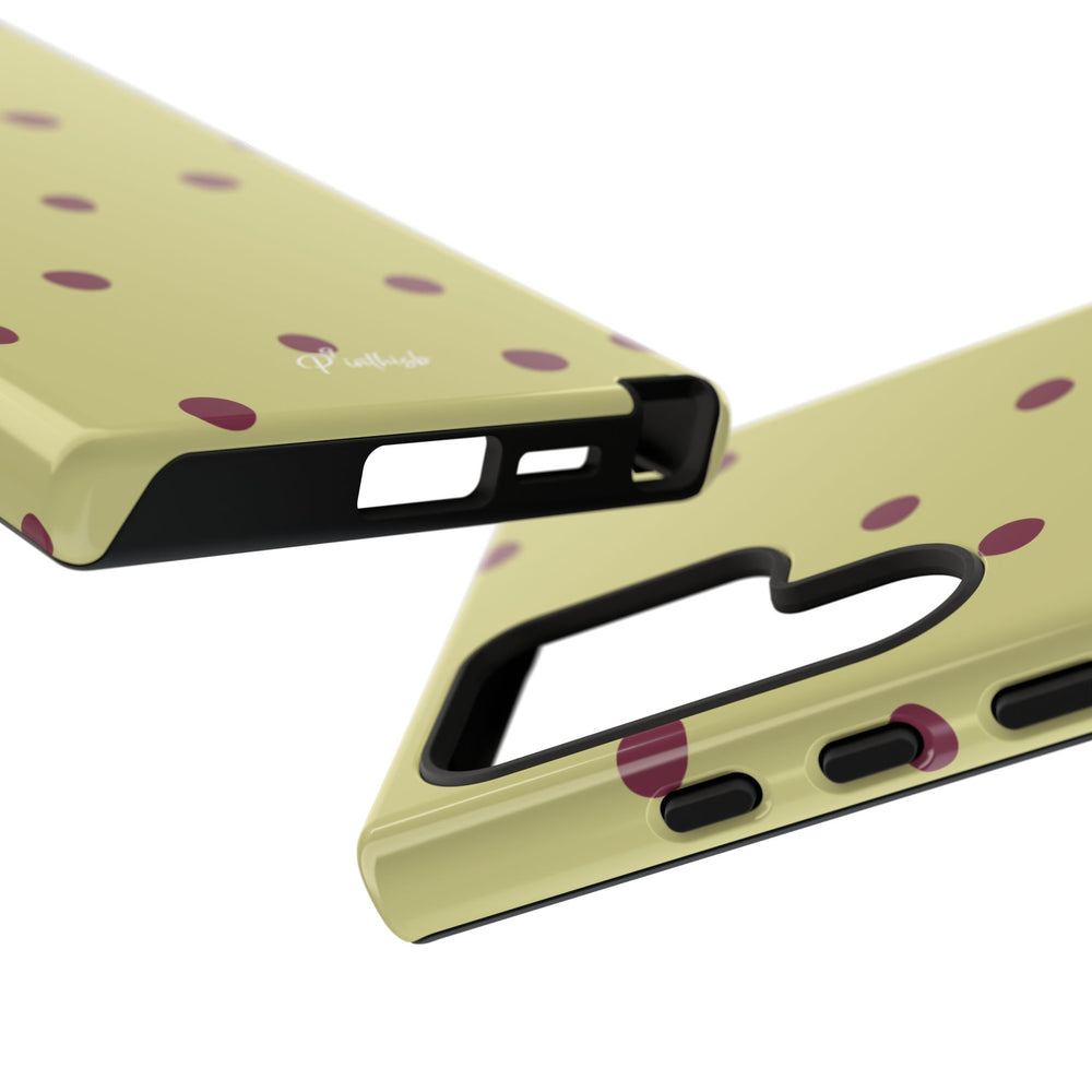 Yellow & Burgundy Polka Dot Tough Phone Case